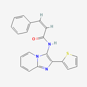 molecular formula C20H15N3OS B2937881 (2Z)-3-phenyl-N-(2-thien-2-ylimidazo[1,2-a]pyridin-3-yl)acrylamide CAS No. 850930-35-7