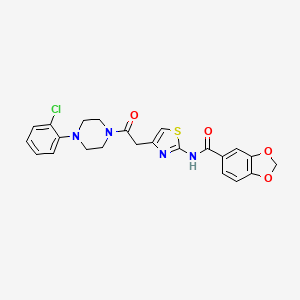 N-(4-(2-(4-(2-chlorophenyl)piperazin-1-yl)-2-oxoethyl)thiazol-2-yl)benzo[d][1,3]dioxole-5-carboxamide