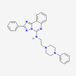 molecular formula C27H27N7 B2937888 2-phenyl-N-[2-(4-phenylpiperazin-1-yl)ethyl]-[1,2,4]triazolo[1,5-c]quinazolin-5-amine CAS No. 902908-09-2