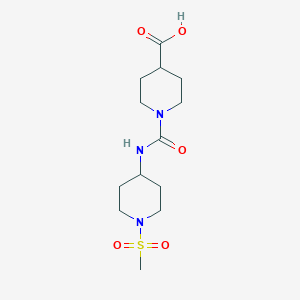 molecular formula C13H23N3O5S B2937890 1-[(1-Methanesulfonylpiperidin-4-yl)carbamoyl]piperidine-4-carboxylic acid CAS No. 1118787-08-8