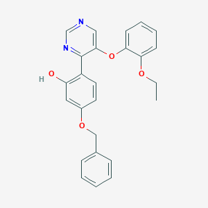 molecular formula C25H22N2O4 B2937895 5-(Benzyloxy)-2-(5-(2-ethoxyphenoxy)pyrimidin-4-yl)phenol CAS No. 903865-20-3