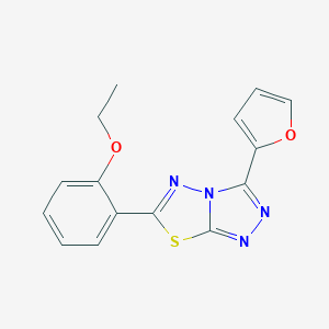 molecular formula C15H12N4O2S B293790 6-(2-Ethoxyphenyl)-3-(furan-2-yl)[1,2,4]triazolo[3,4-b][1,3,4]thiadiazole 