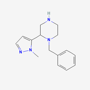 molecular formula C15H20N4 B2937902 1-Benzyl-2-(2-methylpyrazol-3-yl)piperazine CAS No. 2253639-59-5