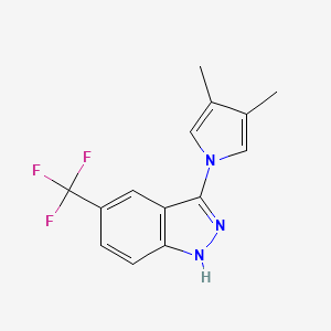 molecular formula C14H12F3N3 B2937908 3-(3,4-二甲基-1H-吡咯-1-基)-5-(三氟甲基)-1H-吲唑 CAS No. 2089650-22-4