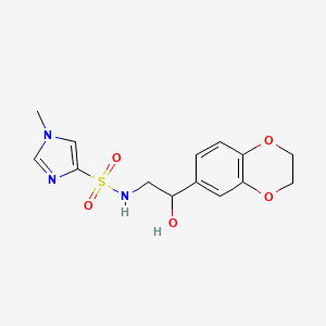 molecular formula C14H17N3O5S B2937909 N-[2-(2,3-dihydro-1,4-benzodioxin-6-yl)-2-hydroxyethyl]-1-methyl-1H-imidazole-4-sulfonamide CAS No. 2034605-58-6