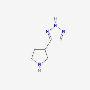 molecular formula C6H10N4 B2937912 5-(吡咯烷-3-基)-1H-1,2,3-三唑 CAS No. 1517602-91-3