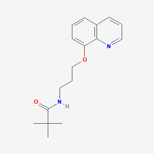 molecular formula C17H22N2O2 B2937915 2,2-dimethyl-N-[3-(quinolin-8-yloxy)propyl]propanamide CAS No. 1235001-08-7