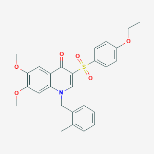 3-(4-Ethoxyphenyl)sulfonyl-6,7-dimethoxy-1-[(2-methylphenyl)methyl]quinolin-4-one