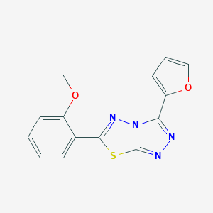 molecular formula C14H10N4O2S B293792 3-(Furan-2-yl)-6-(2-methoxyphenyl)-[1,2,4]triazolo[3,4-b][1,3,4]thiadiazole 