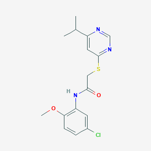 molecular formula C16H18ClN3O2S B2937925 N-(5-chloro-2-methoxyphenyl)-2-((6-isopropylpyrimidin-4-yl)thio)acetamide CAS No. 1226456-19-4