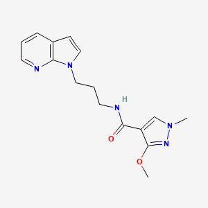 molecular formula C16H19N5O2 B2937926 N-(3-(1H-pyrrolo[2,3-b]pyridin-1-yl)propyl)-3-methoxy-1-methyl-1H-pyrazole-4-carboxamide CAS No. 1798511-51-9