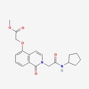 molecular formula C19H22N2O5 B2937928 2-[2-[2-(环戊基氨基)-2-氧代乙基]-1-氧代异喹啉-5-基]氧基乙酸甲酯 CAS No. 868225-23-4
