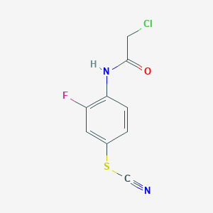 molecular formula C9H6ClFN2OS B2937929 2-chloro-N-[4-(cyanosulfanyl)-2-fluorophenyl]acetamide CAS No. 731001-92-6
