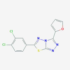 molecular formula C13H6Cl2N4OS B293793 6-(3,4-Dichlorophenyl)-3-(2-furyl)[1,2,4]triazolo[3,4-b][1,3,4]thiadiazole 