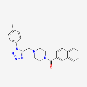 molecular formula C24H24N6O B2937932 萘-2-基(4-((1-(对甲苯基)-1H-四唑-5-基)甲基)哌嗪-1-基)甲酮 CAS No. 1049422-58-3