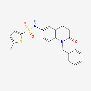 molecular formula C21H20N2O3S2 B2937933 N-(1-benzyl-2-oxo-1,2,3,4-tetrahydroquinolin-6-yl)-5-methylthiophene-2-sulfonamide CAS No. 946372-65-2