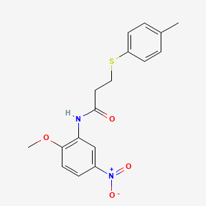 molecular formula C17H18N2O4S B2937941 N-(2-methoxy-5-nitrophenyl)-3-(p-tolylthio)propanamide CAS No. 643000-47-9