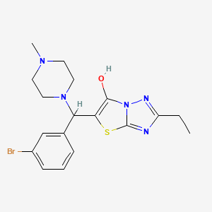 molecular formula C18H22BrN5OS B2937945 5-((3-Bromophenyl)(4-methylpiperazin-1-yl)methyl)-2-ethylthiazolo[3,2-b][1,2,4]triazol-6-ol CAS No. 887219-37-6
