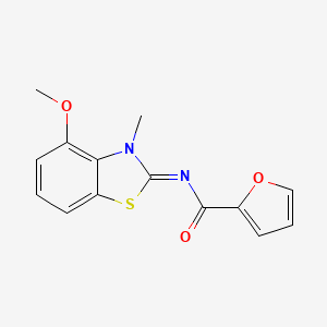 molecular formula C14H12N2O3S B2937947 (E)-N-(4-methoxy-3-methylbenzo[d]thiazol-2(3H)-ylidene)furan-2-carboxamide CAS No. 477511-61-8