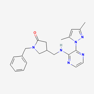 1-Benzyl-4-[[[3-(3,5-dimethylpyrazol-1-yl)pyrazin-2-yl]amino]methyl]pyrrolidin-2-one