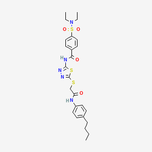 N-(5-((2-((4-butylphenyl)amino)-2-oxoethyl)thio)-1,3,4-thiadiazol-2-yl)-4-(N,N-diethylsulfamoyl)benzamide
