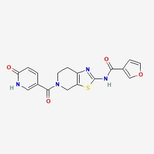 N-(5-(6-oxo-1,6-dihydropyridine-3-carbonyl)-4,5,6,7-tetrahydrothiazolo[5,4-c]pyridin-2-yl)furan-3-carboxamide
