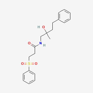 molecular formula C20H25NO4S B2937970 N-(2-hydroxy-2-methyl-4-phenylbutyl)-3-(phenylsulfonyl)propanamide CAS No. 1286713-18-5