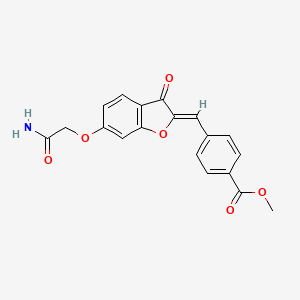 molecular formula C19H15NO6 B2937978 (Z)-methyl 4-((6-(2-amino-2-oxoethoxy)-3-oxobenzofuran-2(3H)-ylidene)methyl)benzoate CAS No. 858766-40-2