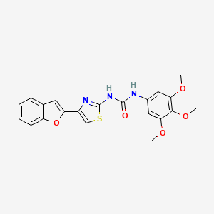molecular formula C21H19N3O5S B2937986 1-(4-(Benzofuran-2-yl)thiazol-2-yl)-3-(3,4,5-trimethoxyphenyl)urea CAS No. 1207058-17-0