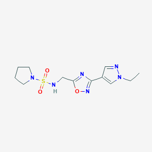 N-((3-(1-ethyl-1H-pyrazol-4-yl)-1,2,4-oxadiazol-5-yl)methyl)pyrrolidine-1-sulfonamide