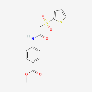 molecular formula C14H13NO5S2 B2938005 Methyl 4-{[(2-thienylsulfonyl)acetyl]amino}benzoate CAS No. 1021079-31-1