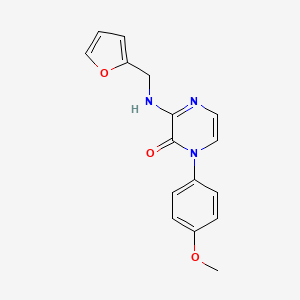 molecular formula C16H15N3O3 B2938011 3-[(2-furylmethyl)amino]-1-(4-methoxyphenyl)pyrazin-2(1H)-one CAS No. 895122-62-0
