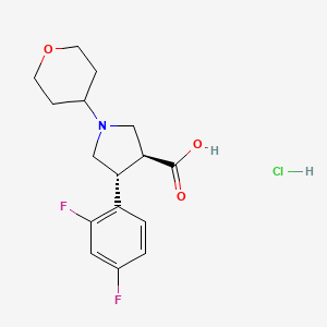 (3S,4R)-4-(2,4-Difluorophenyl)-1-(oxan-4-yl)pyrrolidine-3-carboxylic acid;hydrochloride