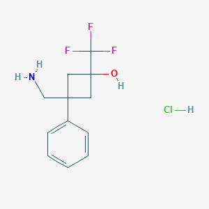 3-(aminomethyl)-3-phenyl-1-(trifluoromethyl)cyclobutan-1-ol hydrochloride, Mixture of diastereomers