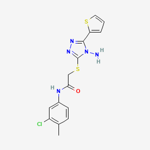 2-{[4-amino-5-(thiophen-2-yl)-4H-1,2,4-triazol-3-yl]sulfanyl}-N-(3-chloro-4-methylphenyl)acetamide