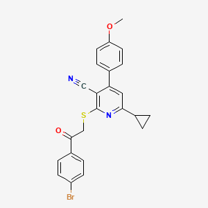 2-((2-(4-Bromophenyl)-2-oxoethyl)thio)-6-cyclopropyl-4-(4-methoxyphenyl)nicotinonitrile