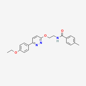 molecular formula C22H23N3O3 B2938030 N-(2-((6-(4-ethoxyphenyl)pyridazin-3-yl)oxy)ethyl)-4-methylbenzamide CAS No. 920408-86-2
