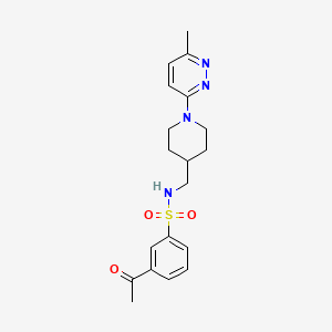 3-acetyl-N-((1-(6-methylpyridazin-3-yl)piperidin-4-yl)methyl)benzenesulfonamide