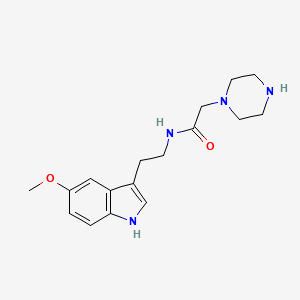 molecular formula C17H26Cl2N4O2 B2938035 N-[2-(5-甲氧基-1H-吲哚-3-基)乙基]-2-哌嗪-1-基乙酰胺 CAS No. 946744-56-5