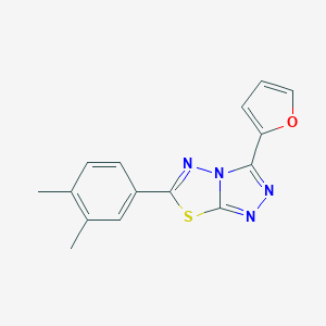 molecular formula C15H12N4OS B293804 6-(3,4-Dimethylphenyl)-3-(2-furyl)[1,2,4]triazolo[3,4-b][1,3,4]thiadiazole 