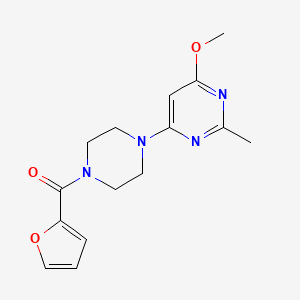 molecular formula C15H18N4O3 B2938042 Furan-2-yl(4-(6-methoxy-2-methylpyrimidin-4-yl)piperazin-1-yl)methanone CAS No. 946323-75-7