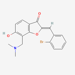 molecular formula C18H16BrNO3 B2938044 (Z)-2-(2-bromobenzylidene)-7-((dimethylamino)methyl)-6-hydroxybenzofuran-3(2H)-one CAS No. 896834-89-2