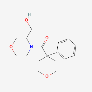 molecular formula C17H23NO4 B2938046 (3-(hydroxymethyl)morpholino)(4-phenyltetrahydro-2H-pyran-4-yl)methanone CAS No. 1421497-31-5
