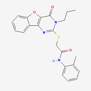 N-(2-methylphenyl)-2-[(4-oxo-3-propyl-[1]benzofuro[3,2-d]pyrimidin-2-yl)sulfanyl]acetamide