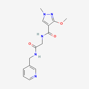 3-methoxy-1-methyl-N-(2-oxo-2-((pyridin-3-ylmethyl)amino)ethyl)-1H-pyrazole-4-carboxamide
