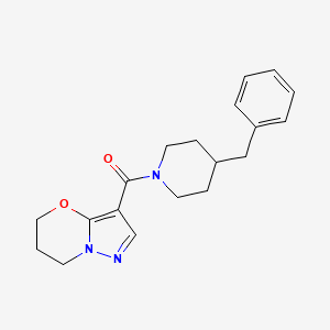 molecular formula C19H23N3O2 B2938061 (4-benzylpiperidin-1-yl)(6,7-dihydro-5H-pyrazolo[5,1-b][1,3]oxazin-3-yl)methanone CAS No. 1421509-22-9