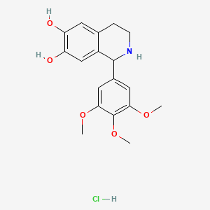molecular formula C18H22ClNO5 B2938075 1-(3,4,5-Trimethoxyphenyl)-1,2,3,4-tetrahydroisoquinoline-6,7-diol hydrochloride CAS No. 57529-51-8