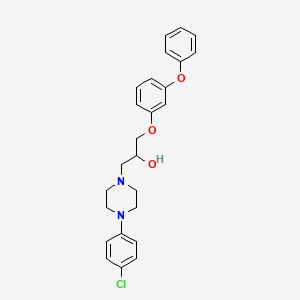 molecular formula C25H27ClN2O3 B2938076 1-[4-(4-氯苯基)哌嗪-1-基]-3-(3-苯氧基苯氧基)丙烷-2-醇 CAS No. 890605-36-4