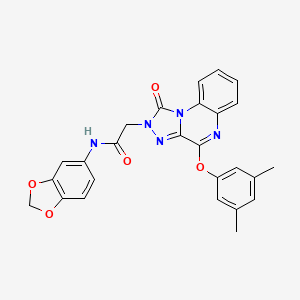molecular formula C26H21N5O5 B2938078 N-1,3-苯并二氧杂环-5-基-2-[4-(3,5-二甲基苯氧基)-1-氧代[1,2,4]三唑并[4,3-a]喹喔啉-2(1H)-基]乙酰胺 CAS No. 1185116-82-8