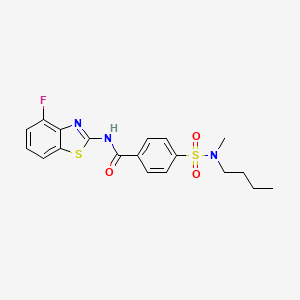 molecular formula C19H20FN3O3S2 B2938086 4-[丁基(甲基)磺酰基]-N-(4-氟-1,3-苯并噻唑-2-基)苯甲酰胺 CAS No. 905674-09-1